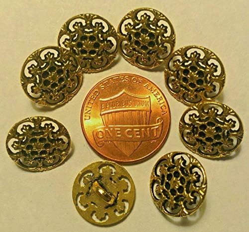 NP-8 Düz Üst Deldi Altın Ton Metal Shank Düğmeler 1/2 12.7 mm 9683 - WHM - Düğmeler için Ev El Sanatları, dikiş ve Dekoratif