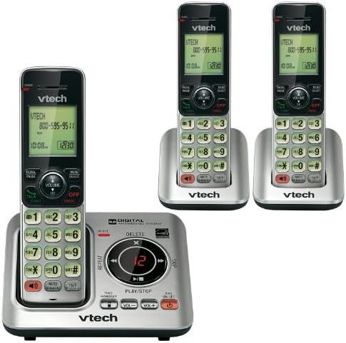 VTech CS6629-3 DECT 6.0 Genişletilebilir Telsiz Telefon Cevaplama Sistemi ve Arayan Kimliği / Çağrı Bekletme, 3 El Cihazı ile