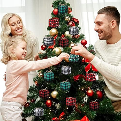 60 Parça Noel Ağacı Mini Kutuları Çeşitli Renk Mevcut Kutuları Noel Ağacı Süsler El Yapımı Asılı Dekoratif Kutular Noel Tatili