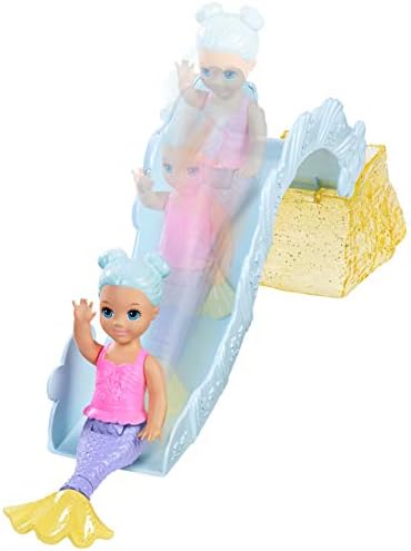 Barbie Dreamtopia Denizkızı Kreş Playset ile Barbie Denizkızı Bebek, Yürümeye Başlayan ve Bebek Denizkızı Bebek, Slayt ve Aksesuarları,