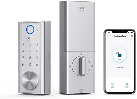 eufy güvenlik Akıllı Kilit Dokunmatik ve Wi-Fi, Parmak izi Tarama, Anahtarsız Giriş Kapı Kilidi, Akıllı Wi-Fi Kilidi, Bluetooth