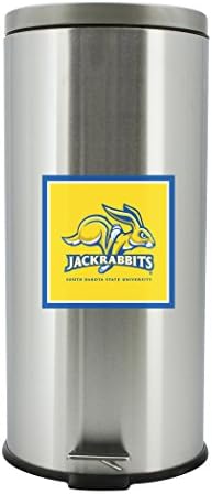 NCAA Güney Dakota Eyaleti Jack Tavşanları Ayak Pedallı Paslanmaz Çelik Çöp Kutusu, 30 Litre