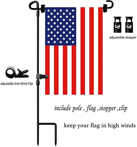 ABD Bahçe Bayrağı, amerikan Bahçe Bayrağı ile Bahçe Bayrağı Standı Çift Taraflı 12x18 İnç Vatansever Amerikan Bayrağı