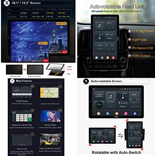 Foof 2 Din Android Araba Navi Stereo Araba Eğlence Multimedya Radyo ile DSP 13.3 Otomatik Dönebilen Kafa Ünitesi ile Bluetooth