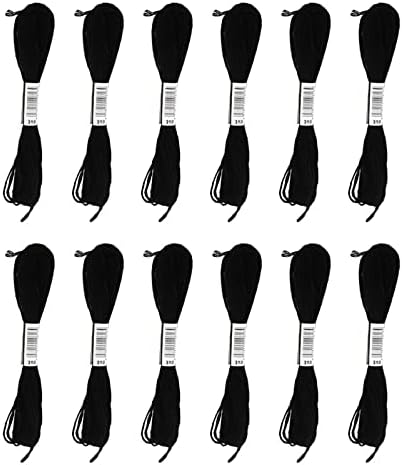 SELCRAFT 12 adet Siyah ve Beyaz Çapraz Dikiş Ipliği Nakış Ipi Skeins Siyah Renk El Dikiş ıpliği DIY Iğne Aksesuarları-12 Siyah
