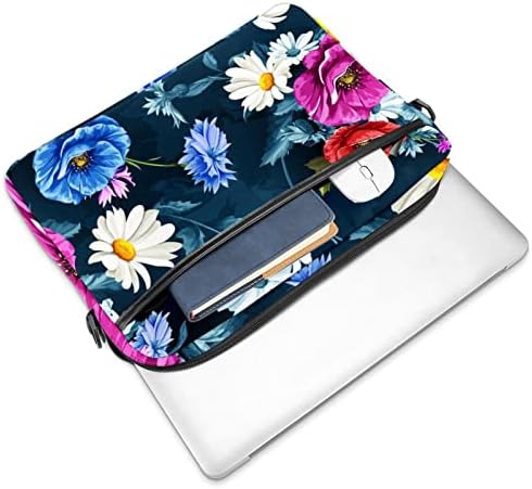 Çiçek Mavi Çiçek Laptop çantası 14.5 İnç Evrak Çantası Laptop omuz askılı çanta Laptop Taşıma çantası Bilgisayar ve Tablet Çantaları