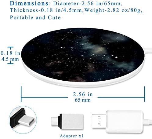 Kablosuz Şarj Cihazı Siyah Galaxy Deri Yüzey 10W Hızlı Kablosuz Şarj Pedi