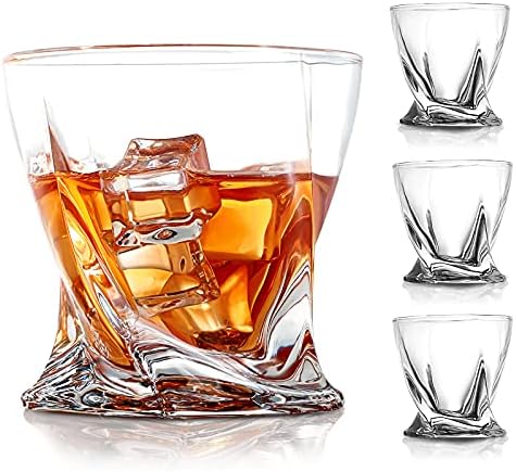 COPLİB Viski Bardakları 4 -11 OZ Eski Moda Gözlük/Premium Kristal Gözlük Seti, Viski Severler için Mükemmel, Scotch, Bourbon,