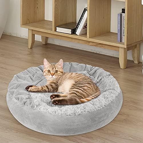 JOEJOY küçük köpek yatağı kedi yatağı Kapşonlu Battaniye, Rahat Kucaklayıcı Lüks Ortopedik Köpek Pet Yatak, çörek Yuvarlak Sakinleştirici