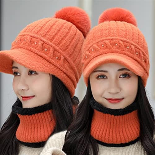 LIWEWO Kış Şapka Tutmak Boyun ısıtıcı şapka seti Kalın Bere Kap Rahat Kış Şapka Kadınlar için Sıcak Örme Şapka Şapka ve Kapaklar
