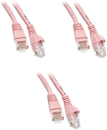 35 Ayak Cat5e Snagless / Kalıplı Önyükleme Pembe Ethernet Yama Kablosu, 3'lü Paket (CNE52349)