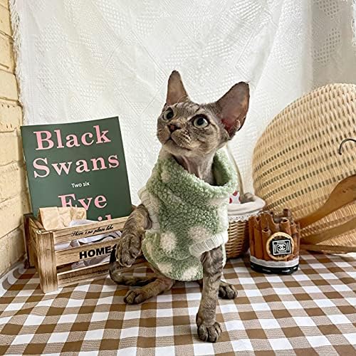 Sphynx Tüysüz Kedi Giysileri Kış Sıcak Yelek Yumuşak Kalın Balıkçı Yaka Kazak Yavru Gömlek ile Kolsuz Pamuk Pijama Kediler için