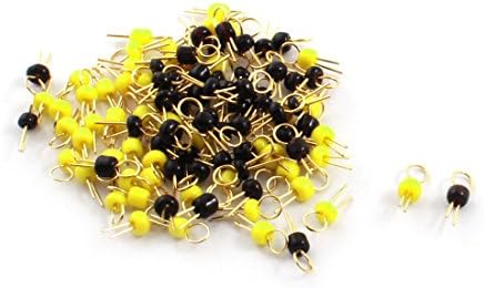 Aexıt 100 Adet Siyah Röleleri + Sarı Seramik Boncuk Altın Sesi PCB Testi PC Kurulu Röleleri Pin Terminalleri