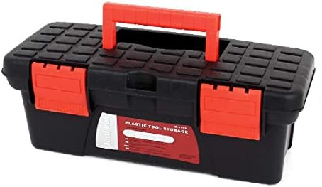 Yeni Lon0167 Siyah Kırmızı Özellikli Plastik 2 Kat güvenilir etkinlik Çok Amaçlı Donanım Alet Kutusu 250mmx120mmx100mm (ıd: 609