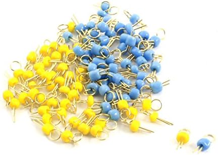 Aexıt 100 Adet Mavi Röleleri + Sarı Seramik Boncuk Altın Sesi PCB Testi PC Kurulu Röleleri Pin Terminalleri