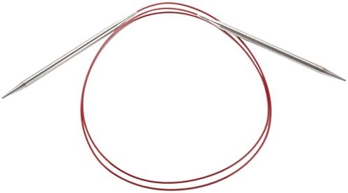 CHİAOGOO 47-İnç Kırmızı Dantel Paslanmaz Çelik Yuvarlak Örme İğneler, 4/3. 5 mm