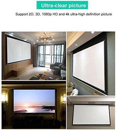 Projektör Ekranı 60-100İnch, 16: 9 Yüksek Renk Reprodüksiyonlu HD Projektör Ekranı, Taşınabilir Projektör Kırışıklık Önleyici