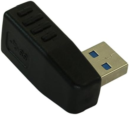 MyCableMart USB 3.2 Gen 1 Sağa Bakan Bir Erkek Bir Dişi 90 Derece Dik Açı Adaptörü