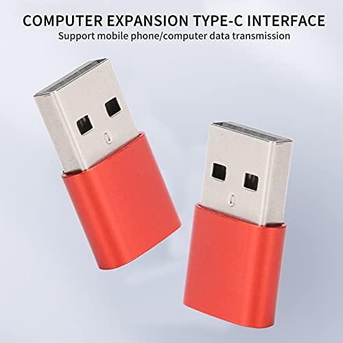 USB C'den USB Adaptörüne, Mini USB Tip C Dişi USB Erkek Adaptör Dönüştürücüsüne, Tip-C Cihazlar için Veri Aktarımı ve Hızlı Şarj(kırmızı)