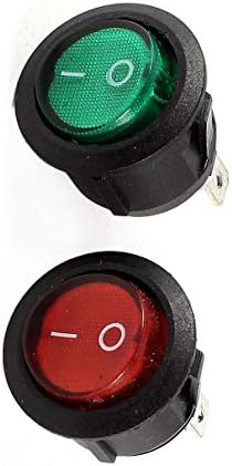Aexıt 2 Adet Anahtarları Kırmızı Yeşil Gösterge SPST Rocker Anahtarı AC 250V6A Ayak Anahtarları 125V10A
