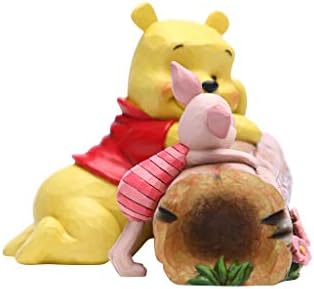 Jim Shore Winnie The Pooh'dan Enesco Disney Gelenekleri ve Log Figurine'den Piglet, 3.82 İnç, Çok Renkli