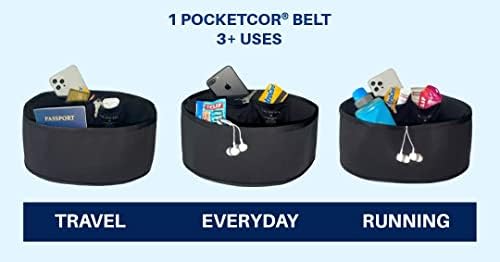Erkek PocketCor Kemer - Patentli. 5 Cep Bel Kemeri. Rahat, Rahat Zıpla. Koşu Kemeri, Spor Kemeri, Egzersizler, Bel Çantasını