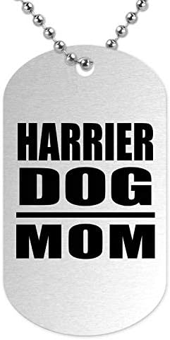 Designsify Harrier Köpek Anne-Gümüş Köpek Etiketi Askeri KIMLIK Kolye Kolye Zinciri-Köpek Sahibi Anne Eşi Kızı Oğlu Doğum Günü
