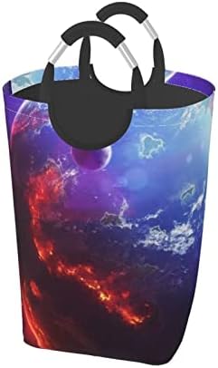 50l Büyük çamaşır sepeti 3d Gezegen Uzay Yıldız Baskılı Kare Katlanabilir Büyük giysi sepeti çamaşır Sepeti çanta düzenleyici