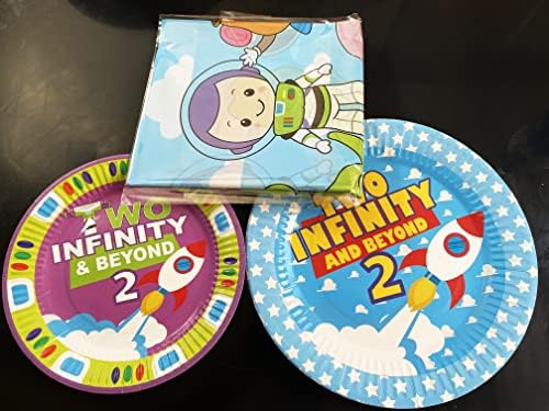 20 adet Oyuncak Inspired Hikayesi 2nd Doğum Günü Partisi Kağıt Tabaklar, 10 adet 9 ve 10 adet 7 2 Infinity Ve Ötesinde Doğum