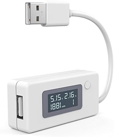 PowerJive USB Gerilim / Amper Güç Ölçer Test Cihazı Multimetre, Şarj cihazlarının test hızı, kablolar, güç bankalarının kapasitesi