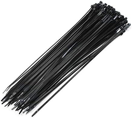 Stark Endüstriyel 15 Kablo Zip Bağları Siyah Naylon Tel, 50 lbs Çekme Mukavemeti UV Işınlarına Dayanıklı, 100 Parça ABD'de Üretilmiştir