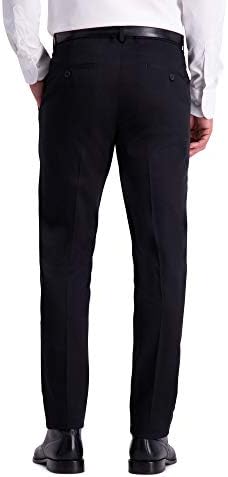 Haggar erkek Premium Hiçbir Demir Haki Slim Fit Düz Ön Rahat Pantolon