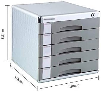 ZKAIAI Masaüstü Çekmece Sıralayıcısı 5-Katmanlı Alüminyum Alaşım Çekmece Tipi Kilit Depolama Veri Ofis Raf 310 370 313mm