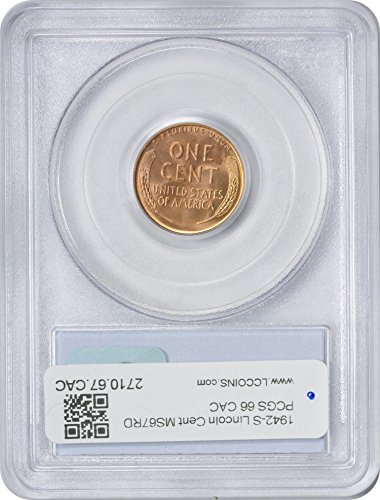1942-S Lincoln Cent, MS67RD, PCGS (CAC)