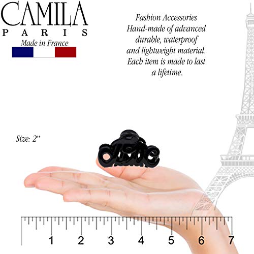 Camila Paris CP3025 Fransız saç tokası Kadınlar için, 2 inç Kız Saç Pençe Klipleri Çene Siyah Moda Dayanıklı ve Şekillendirici