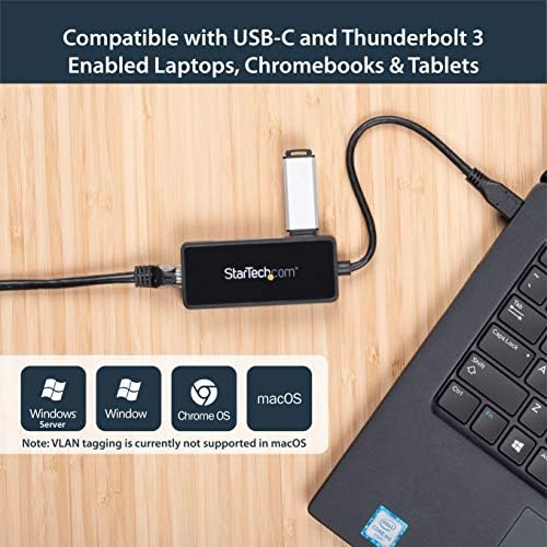 StarTech.com USB-C'den Ethernet Gigabit Adaptörüne-Thunderbolt 3 Uyumlu-USB Tip C Ağ Adaptörü-USB C Ethernet Adaptörü (US1GC301AU)