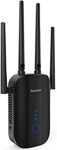 Ancatus - WiFi Genişletici AC1200, wps'yi destekler, 1200 metrekareye kadar kapsar.ft. ve 25 Cihaz, Harici Antenli 1200Mbps Çift