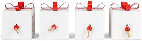 Hanna'nın Handiworks Noel hediye kutusu klasik beyaz 4 x 3 MDF ahşap blok seti Noel dekoratif işareti