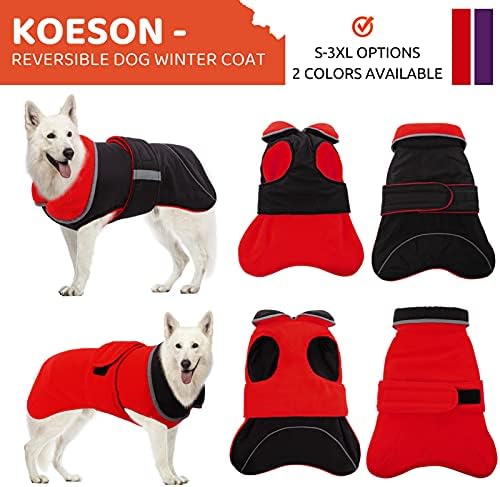 KOESON Köpek Kış Ceket, Geri Dönüşümlü Köpek Ceket Açık Yansıtıcı Ceket için Küçük, Orta ve Büyük Köpekler, köpek Kış Ceket Soğuk