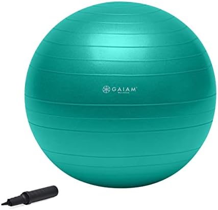 Gaıam Toplam Vücut Denge Topu Kiti-İçerir Anti-Patlama İstikrar Egzersiz Yoga Topu, Hava Pompası, Egzersiz Programı