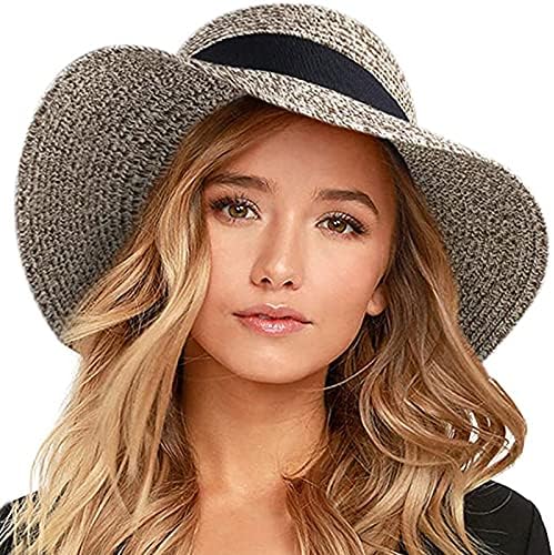 PLOİUUEW bayan kubbe plaj şapka güneşlik büyük boy saçak açık yaz güneş koruyucu şapka