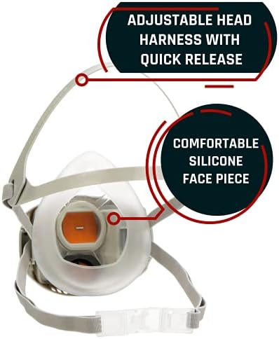 AG - 100 Yarım Yüz Maskesi Maskesi Ağaç İşleme için-Tek Filtre Toz Maskesi - Hızlı Bırakma Bandı ve Kolay Geçmeli Filtre