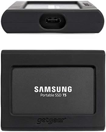samsung Taşınabilir SSD T5 için getgear Silikon Tampon, Güçlü Şok Emici, Kaymaya Dayanıklı-Siyah