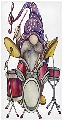 ALAZA Gnome Müzisyen Şapka el havlusu Yoga Spor Pamuk yüz spa havluları Emici Çok Amaçlı Banyo Mutfak Otel Ev Dekor Seti 15x30