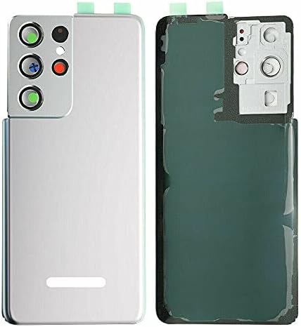 Dougsgadgets Arka Cam Kapak Pil Arka Kapı + Kamera Lens ile Uyumlu Galaxy S21 Ultra (Siyah)