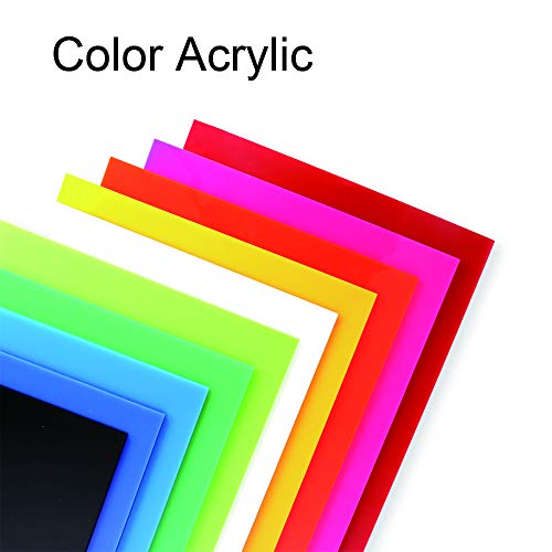 COOAK Akrilik Levha Renk (Camgöbeği) Cast Pleksiglas, 6 x 12 Kare Panel Kalın 1/8 (3mm) plastik Pleksi Cam Kurulu w/Koruyucu