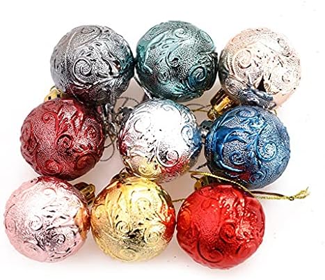 SHYPT 9 adet/takım Noel Dekoratif Top Kırılmaz Ağacı Kolye Topları Süsler Festivali Dekorasyon için (Renk : Bir, Boyutu: 4.73.13.1