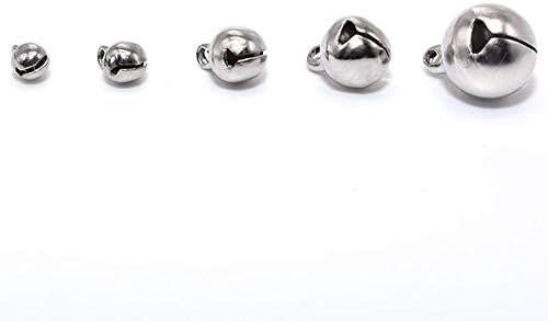 Paslanmaz Çelik Zanaat Bells Çan Takı Yapımı için Kolye Halhal Jingle Bells (100 adet, 5mm / 0.20 İnç) …