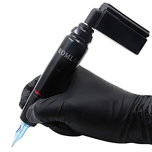 Romlon Profesyonel Dövme Seti Kablosuz - Dövme Kalem Makinesi Kiti Yeni Başlayanlar için Kablosuz Güç Kaynağı 40 Adet Dövme Kartuş