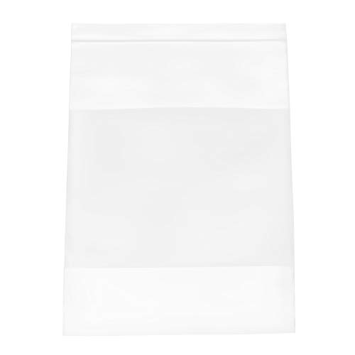 Büyük Plastik Fermuarlı Çanta, Açılıp Kapanabilir Beyaz Blok Çanta, Şeffaf, 10 x 12 İnç, 2 Mil, 200 Paket